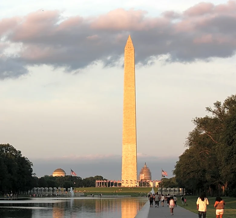 Partly cloudy weather with light rain chances in Washington DC