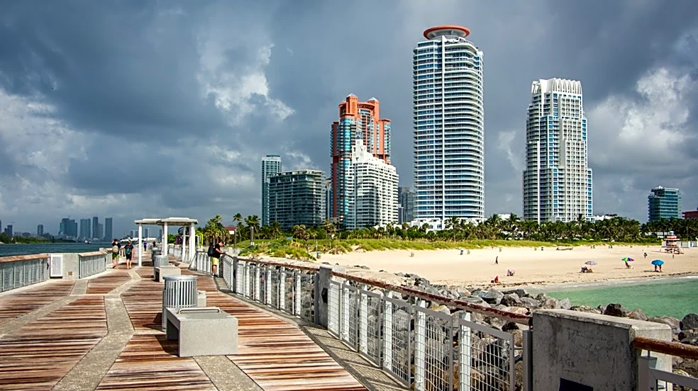 Sunny Skies at Miami's South Pointe Park