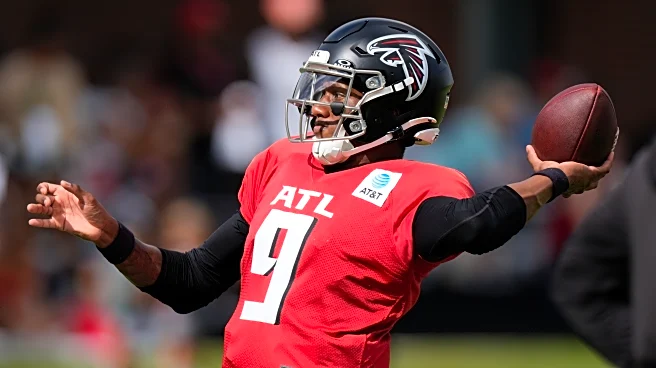 Falcons QB Michael Penix Jr. lands at bottom of pile during joint-practice scuffle with Titans