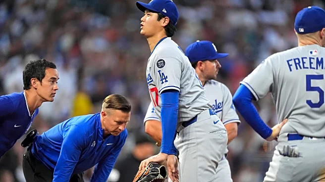 Dodgers' Ohtani roughed up by Rockies, leaves game after getting hit on right thigh by line drive