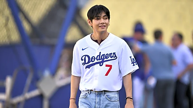 V of K-pop sensation BTS thrills fans with first pitch at Dodgers game and meets Shohei Ohtani