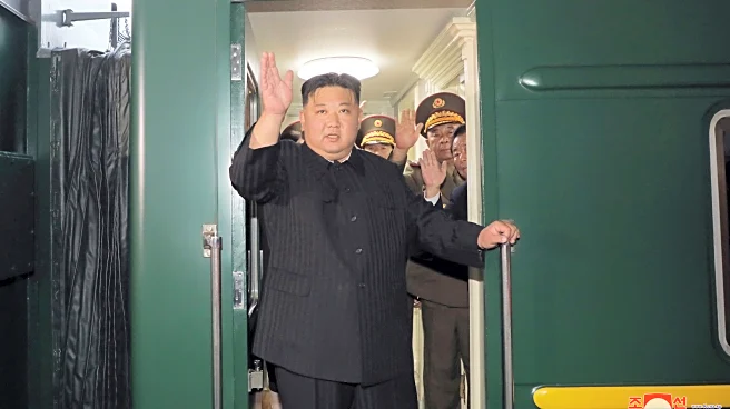 Kim Jong Un rides his trademark green train to China. He also has a plane, limos and white horses