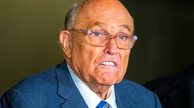 Rudy Giuliani leaves the hospital after being injured in a car crash in New Hampshire