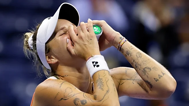 Defending US Open champ Sabalenka returns to semifinals when Vondrousova withdraws with knee injury