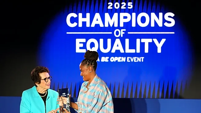 Ava Duvernay and Stacey Allaster accept Billie Jean King Champions of Equality award