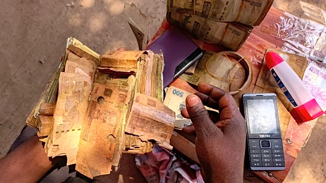 A rebel-held Congolese city uses damaged banknotes due to a cash shortage