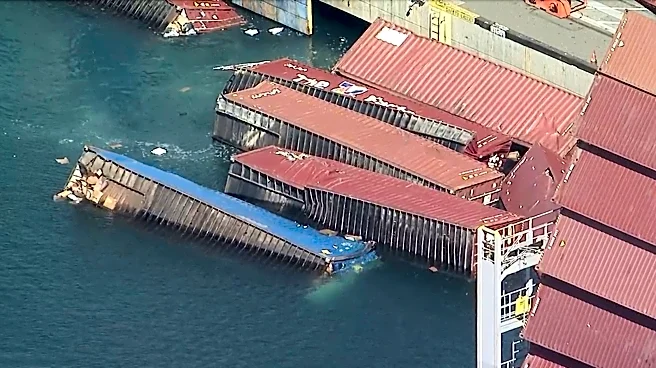 More than 60 containers fall off ship in Long Beach port