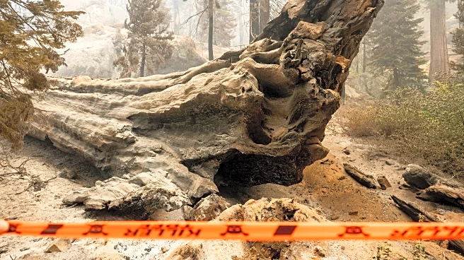 Grove of giant sequoia trees burns in California's Sierra National Forest