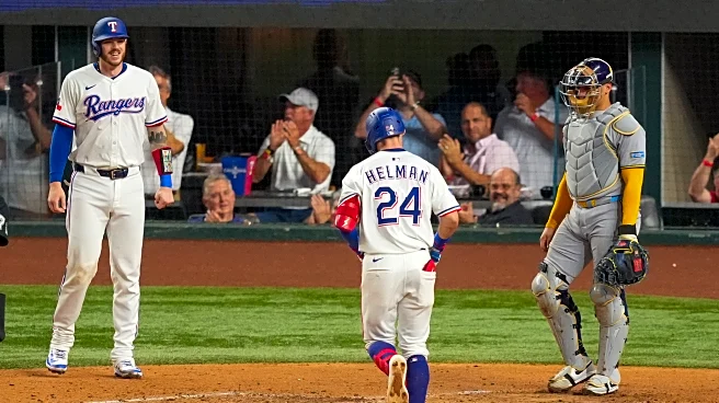 Michael Helman hits 2-run HR, make catch to prevent 2-run HR, as Rangers beat Brewers 5-4