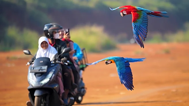 Photos show how an Indonesian motorbike mechanic became a macaw trainer