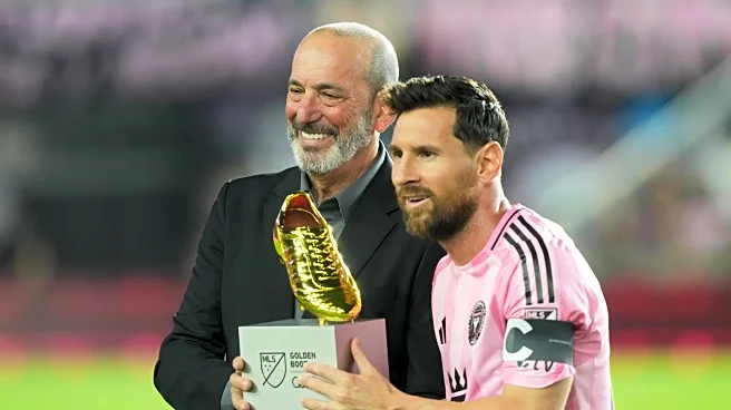 Messi gets trophy, then has two goals to lift Inter Miami past Nashville 3-1 in playoff opener