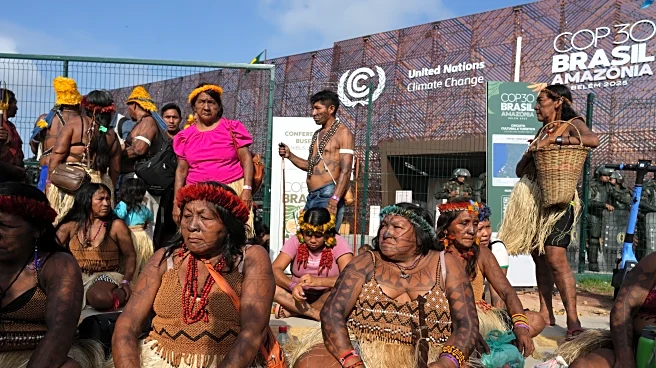 Protesters block the main entrance to COP30 climate talks in Brazil