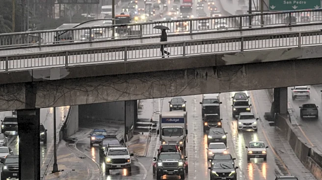 Atmospheric river hits Southern California with risks of flash floods in fire-ravaged areas, coast