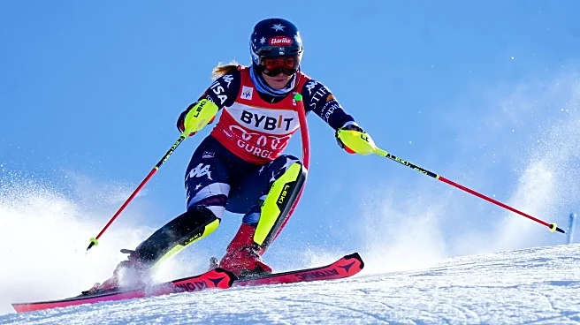 US ski star Shiffrin leads 2nd World Cup slalom of Olympic season after opening run