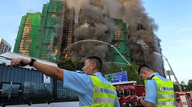Fire rages through bamboo scaffolding at Hong Kong high-rise residential complex, killing 4