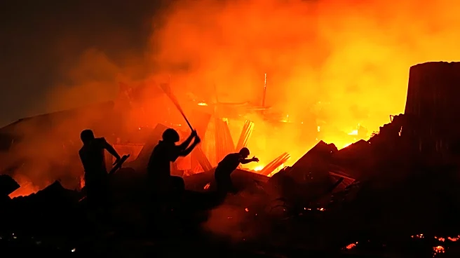 A devastating fire destroys a crowded slum and leaves thousands homeless in Bangladesh capital