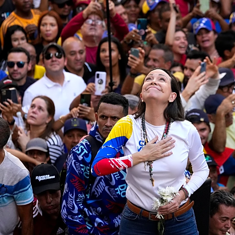 Supporters of Venezuelan opposition leader María Corina Machado march in cities worldwide