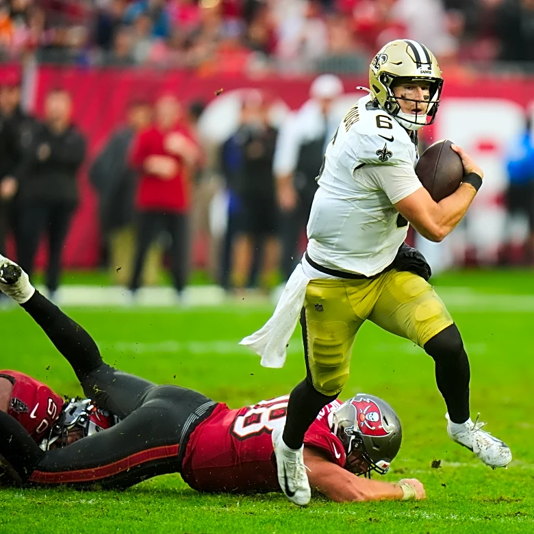Rookie QB Tyler Shough's 2 TD runs lead Saints to a 24-20 upset of Buccaneers
