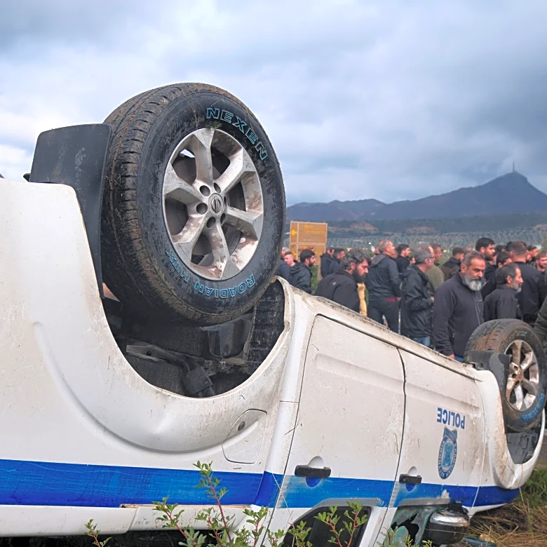Protesting Greek farmers swarm onto aircraft parking area of an international airport on Crete