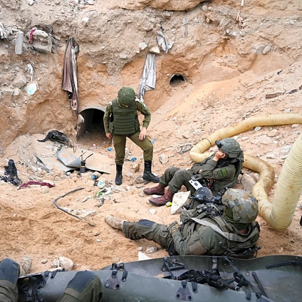 Israeli army takes journalists into a tunnel in a Gaza city it seized and largely flattened