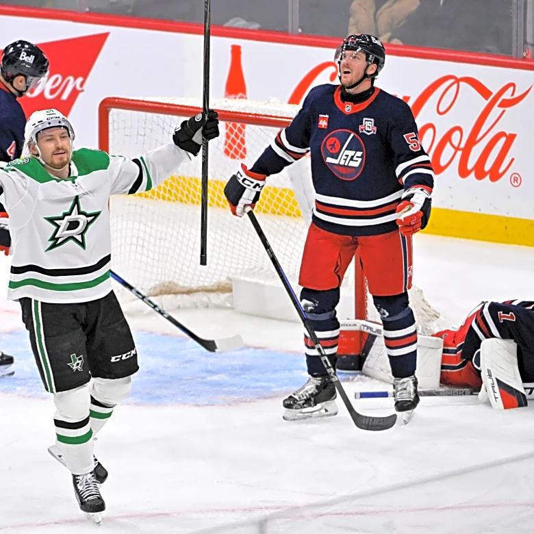 Stars down Jets 4-3 to push point streak to 11 games