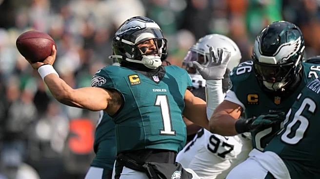Jalen Hurts rebounds with 3 TD passes as Eagles snap losing streak in 31-0 rout of Raiders