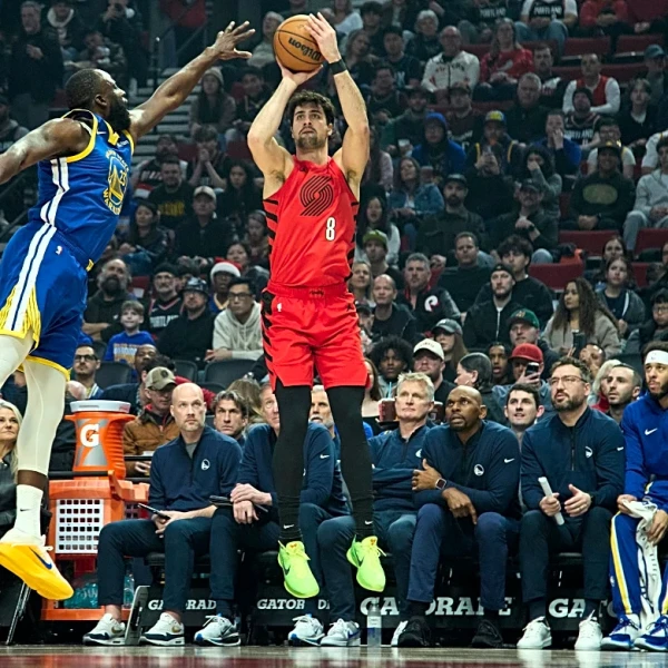 Grant and Sharpe each score 35 points to help the Blazers beat the Warriors 136-131