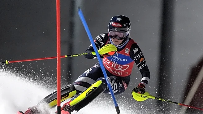 Mikaela Shiffrin leads 1st run of night slalom as rivals falter under the lights