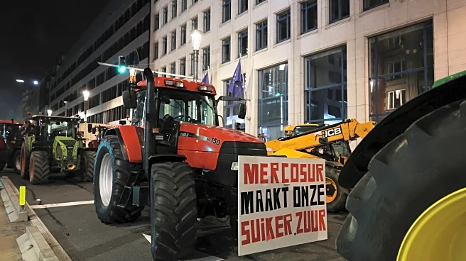 Farmers block roads in Brussels to protest South American free-trade deal