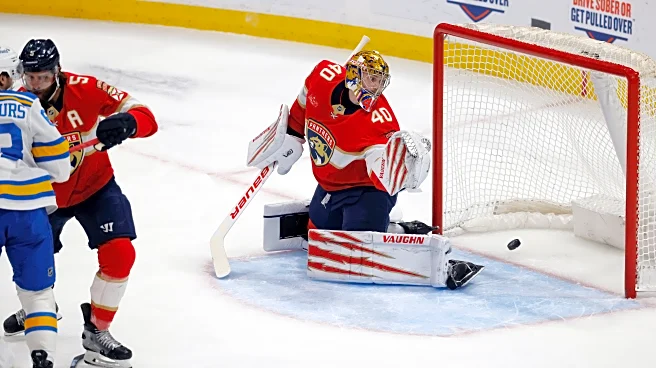 Neighbours and Thomas score twice to lead the Blues over the Panthers 6-2