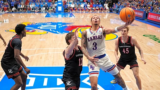 No. 17 Kansas uses balanced scoring to defeat Davidson 90-61