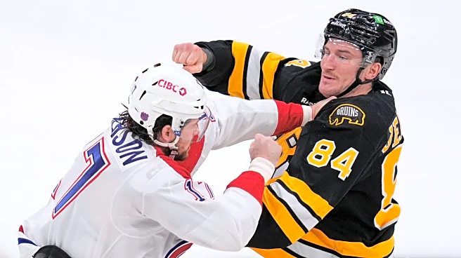Old rivals Bruins, Canadiens drop gloves at opening faceoff in matchup of East Conference foes