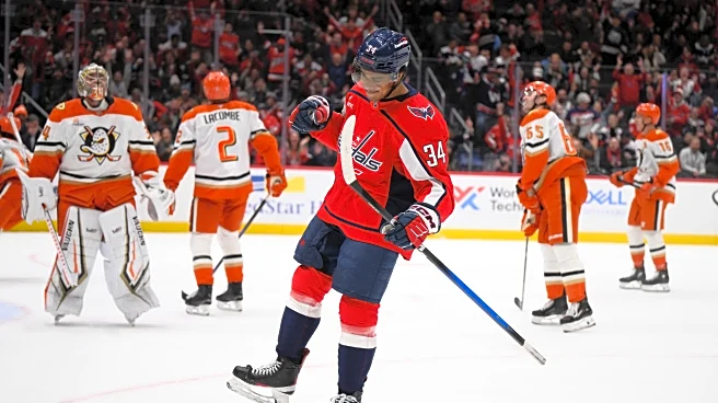Justin Sourdif scores his first hat trick to lead the Capitals to a 7-4 win over the Ducks