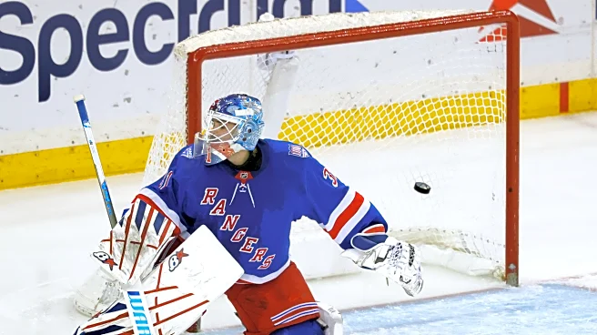 Rangers goaltender Igor Shesterkin leaves game against the Mammoth because of injury