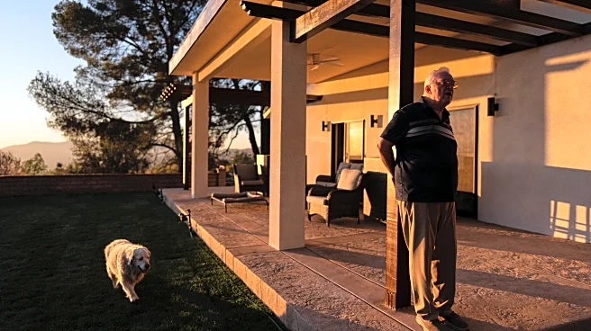 A man and his old dog are home at last after fleeing LA area fires