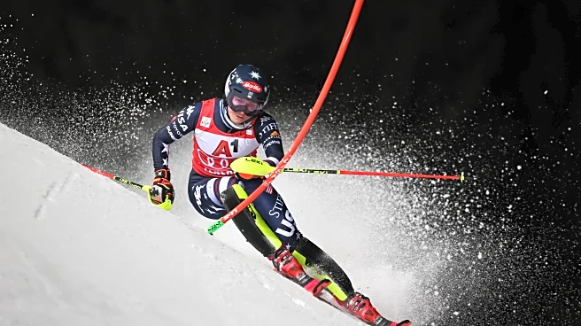 Mikaela Shiffrin and US teammate Paula Moltzan 1-2 after 1st run of Flachau night slalom