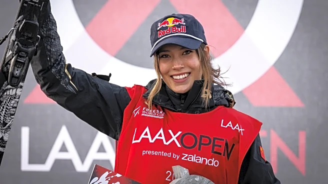 Gu warms up for Olympics by retaining her Laax ski slopestyle title despite crash