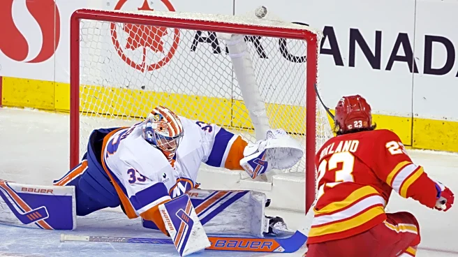 Klapka's goal and assist help power the Flames to a 4-2 win over the Islanders