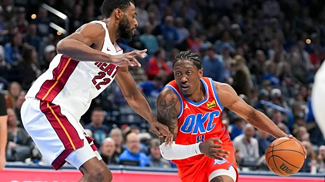 OKC's Jalen Williams leaves game in Miami, grabbing at right hamstring. Team says it's a thigh issue