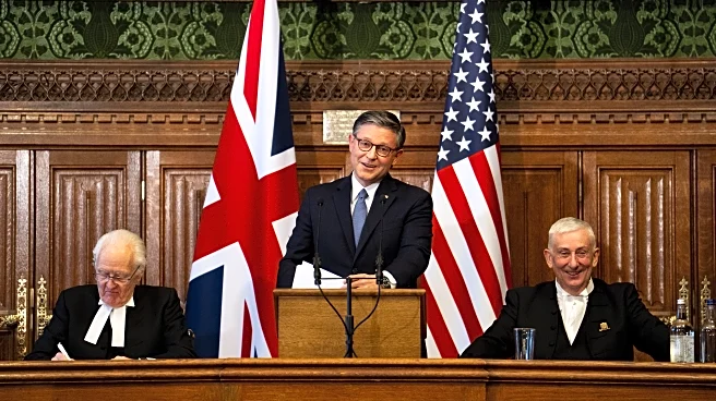 The Latest: House Speaker Johnson tells UK he hopes to ‘calm the waters'