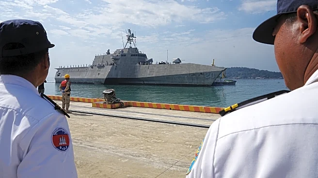 A US warship is making a friendship visit to a Cambodian naval base upgraded with China's help