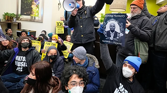 Dozens of protesters arrested at hotel in Manhattan during sit-in over immigration crackdown