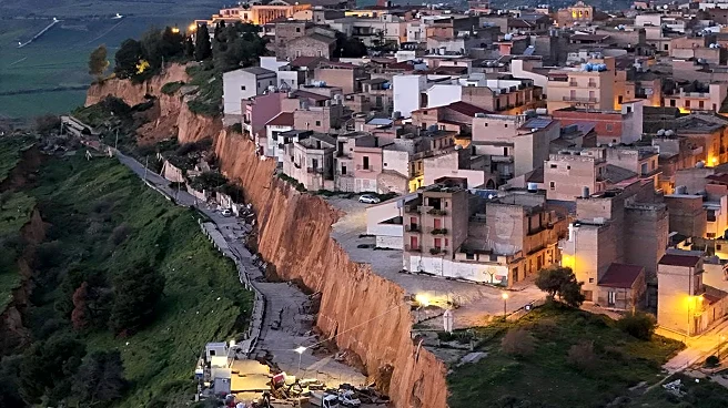 Huge landslide cleaves off the edge of a town in Sicily and forces the evacuation of 1,500 people