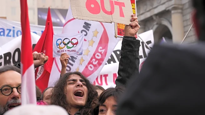 Demonstrators in Milan protest ICE unit at Winter Olympics