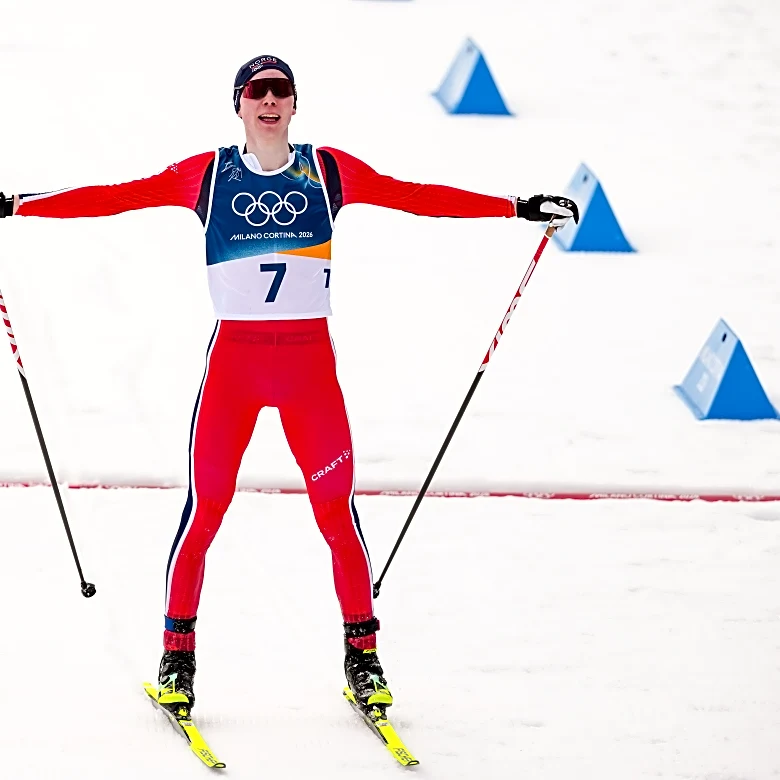 Norway's Jens Luraas Oftebro overcomes time deficit to win gold in Nordic combined