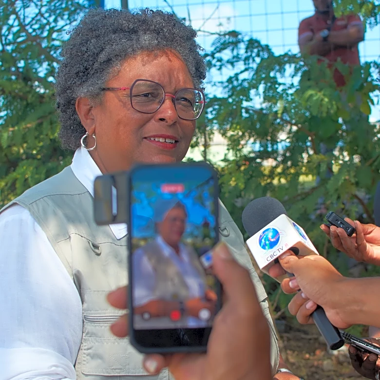 Barbados' prime minister clinches a third term in office after a clean sweep at the polls