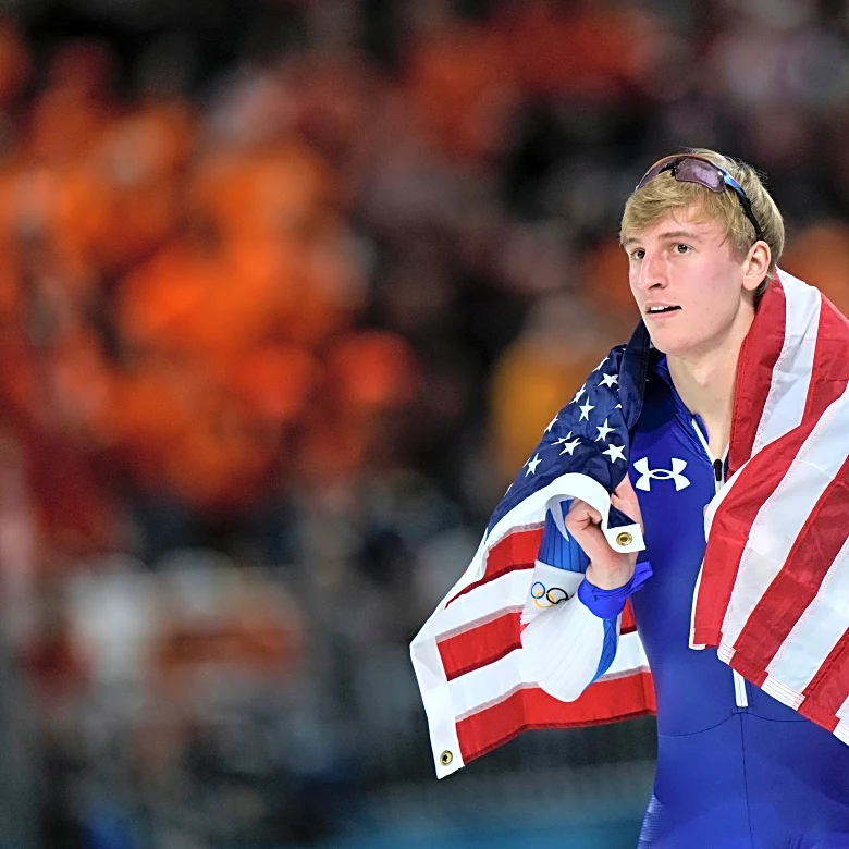 Jordan Stolz seeks his 2nd speedskating gold of the Olympics in the 500 meters
