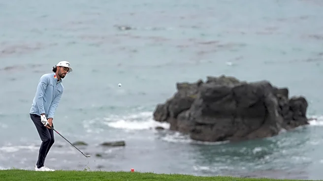 Bhatia's big birdie runs helps him beat the wind and lead at Pebble Beach
