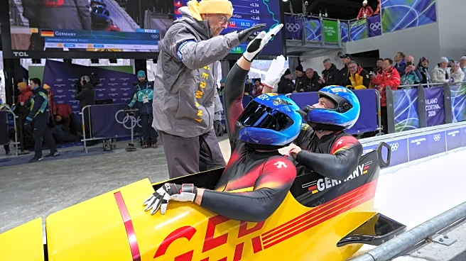 Germany's Johannes Lochner starts fast in Olympic 2-man bobsled race. Del Duca in medal hunt for US