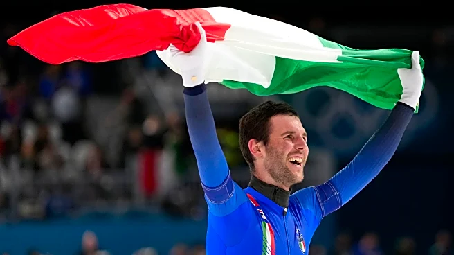 Italy pulls off a stunner in Olympic men's speedskating team pursuit, earns first gold since 2006